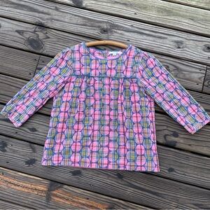 Boden Charlotte Plaid Embroidered Eyelet Top
